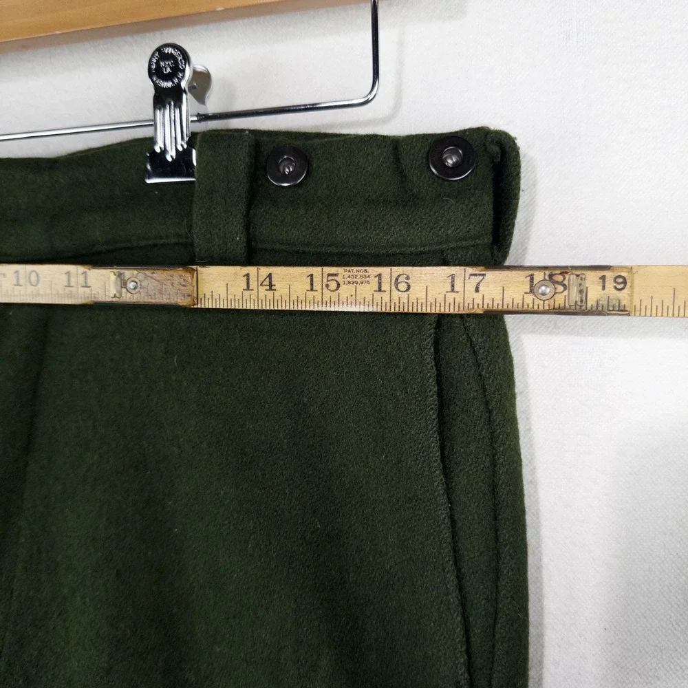70's Vtg Woolrich Hunting Malone Pants 34x26 Wool Forest Green High Rise 12